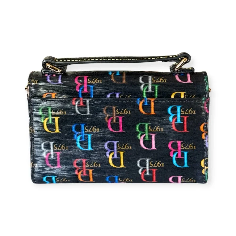Dooney & Bourke DB 1975 Multicolor Monogram Wallet on Chain | Black - Picture 4 of 8